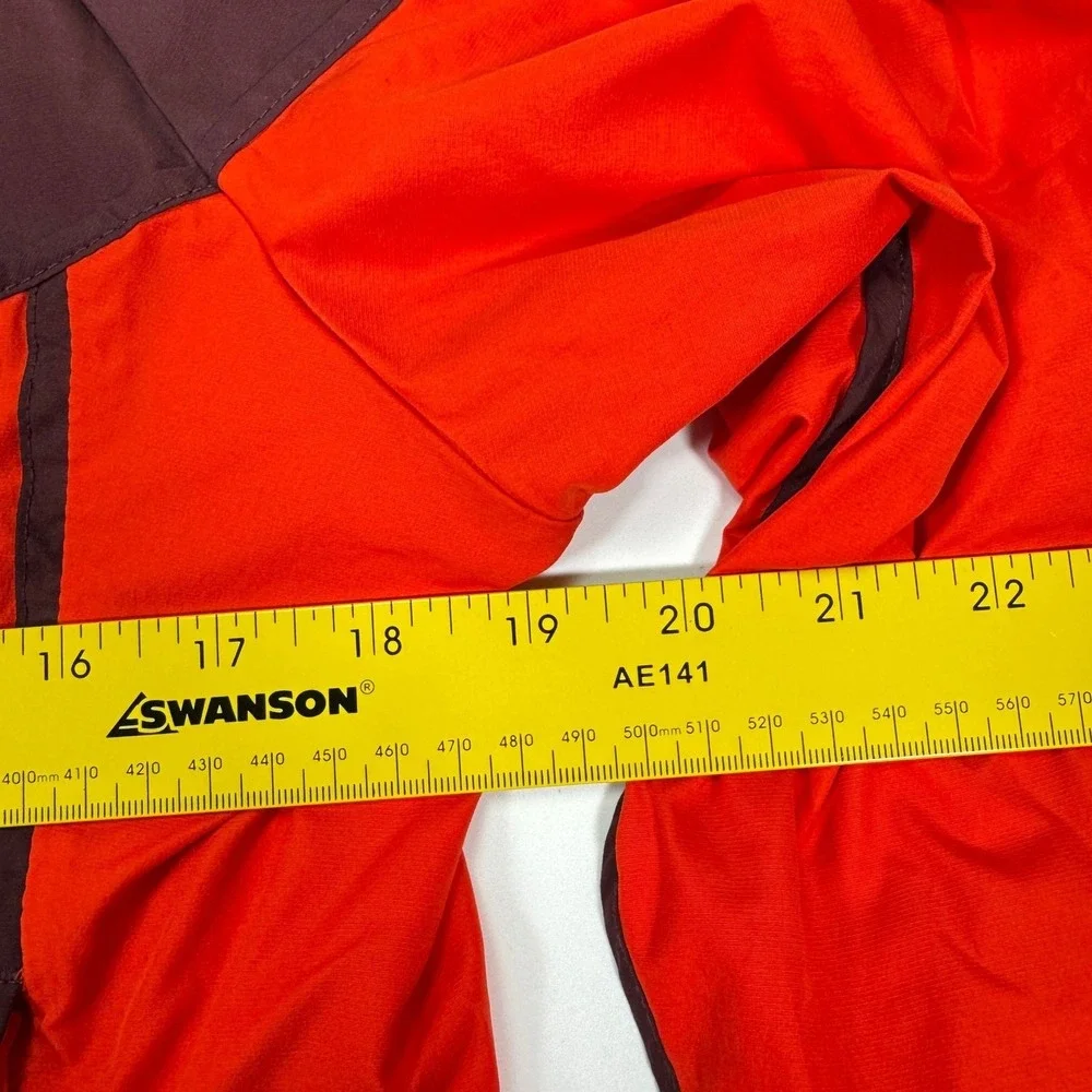 Nike Womens S Orange Maroon Hooded Full Zip Windbreaker Jacket Lightweight Logo
